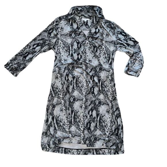 NEW YORK & COMPANY Stretch Snake Print Collared Dress Size XL - Picture 1 of 9